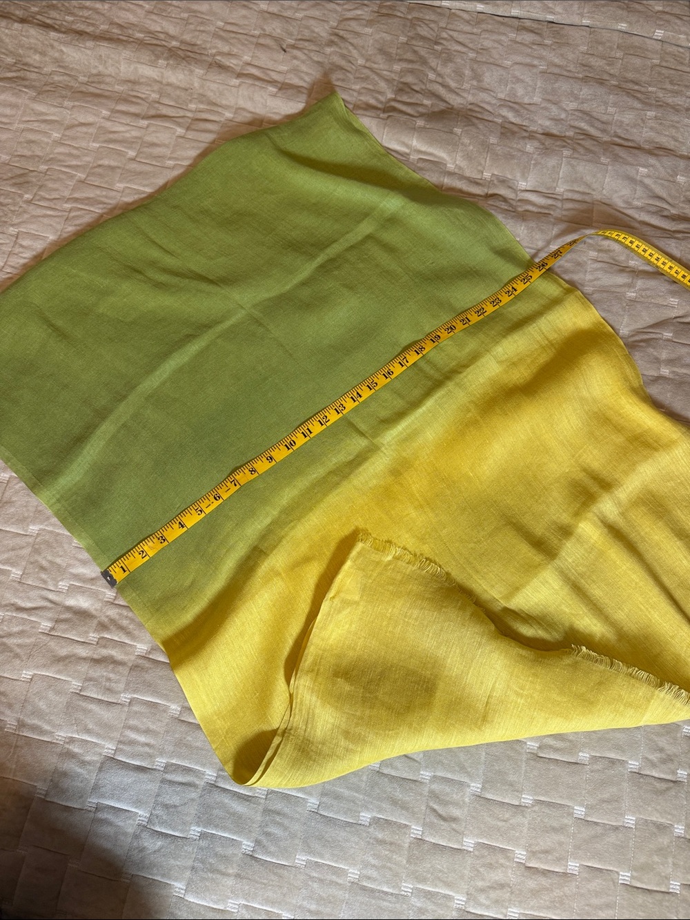 Eileen Fisher Green-to-Yellow Ombre Lightweight Wrap - Picture 10 of 10